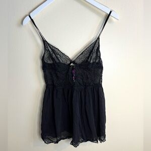 Adore Me Black Lace Sheer Babydoll Nightie